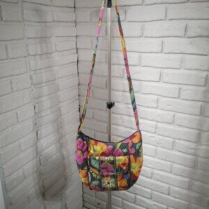 Vera Bradley Multi Colored Lightly Quilted Zipper Closure Crossbody Bag